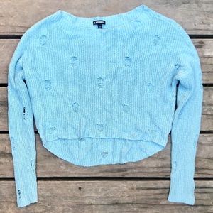 Express Green Crop Top Sweater